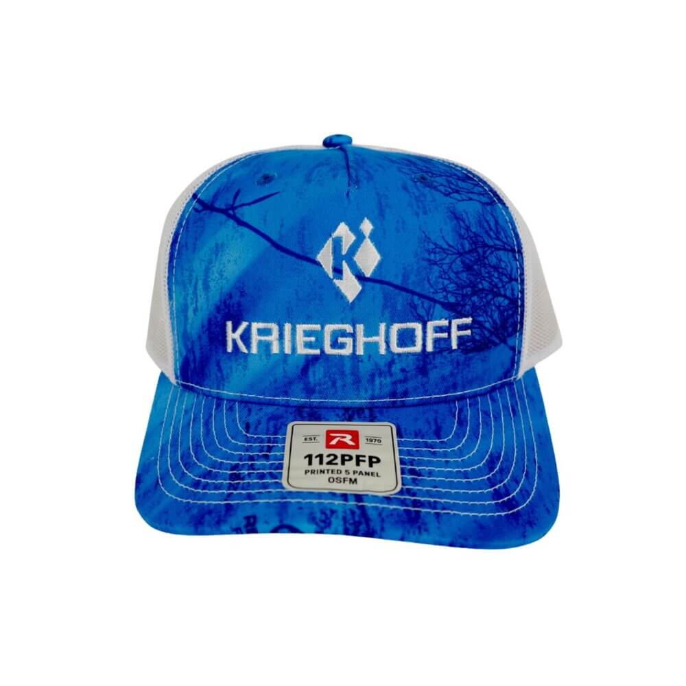 Krieghoff “Richardson” Trucker Hat, Realtree Lt Blue/White